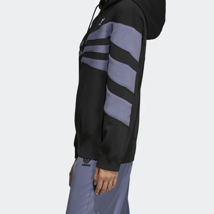 (WMNS) adidas originals Athleisure Casual Sports Stripe Hoodie Black DU8473