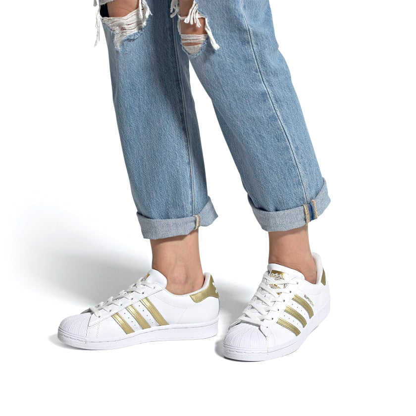 (WMNS) adidas Superstar 'White Gold Metallic' FX7483