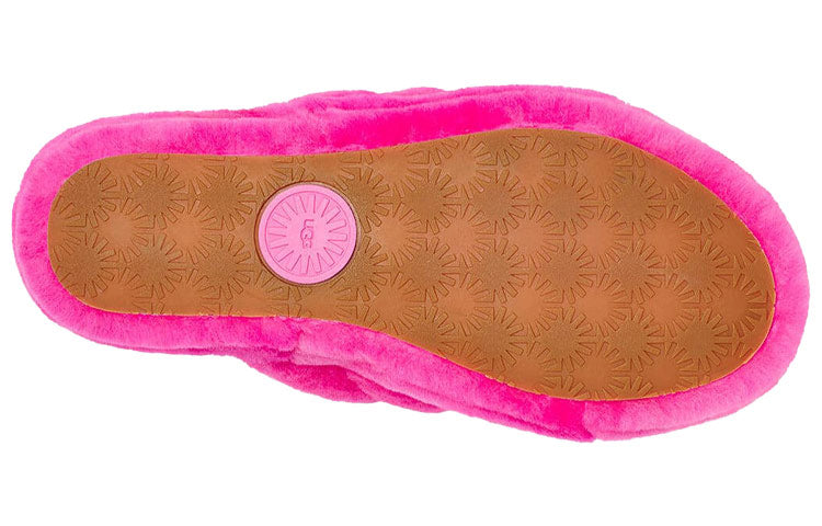 (WMNS) UGG Fluff Yeah Slide Thick Sole Slipper Red 1095119-RCR