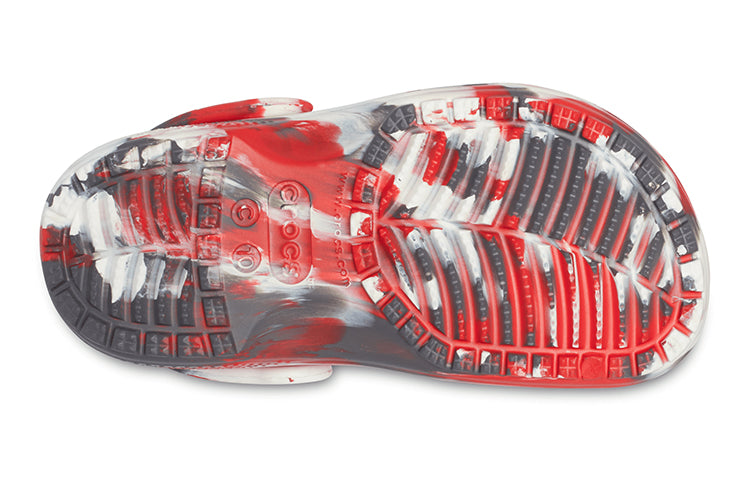 (GS) Crocs Classic Marbled Clogs 'White Red Grey' 207002-884