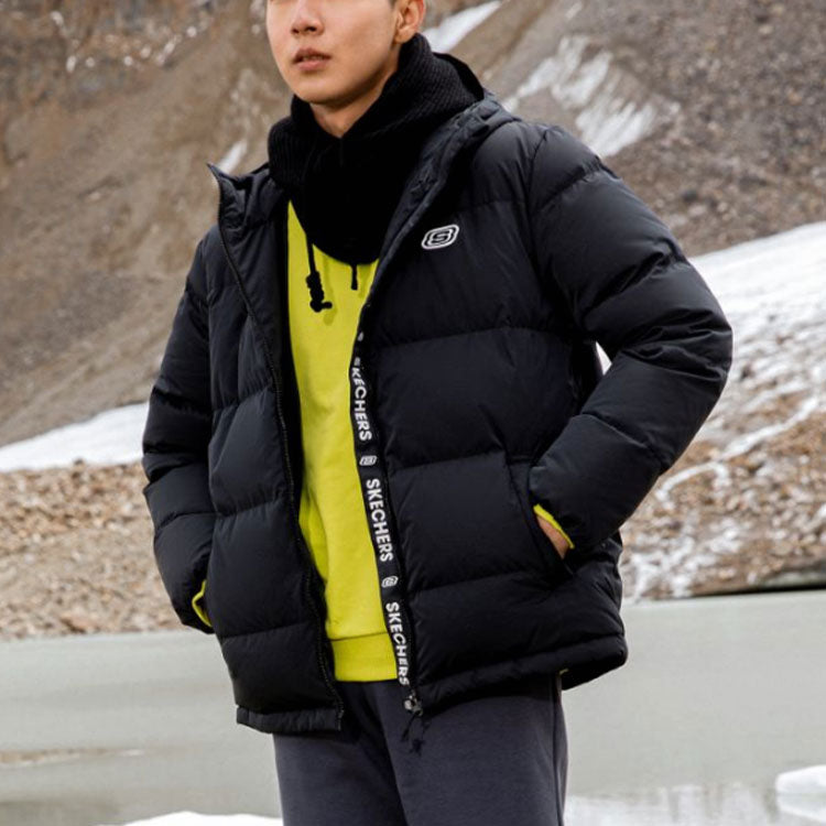 Skechers Solid Color Sports Casual Hooded Down Jacket 'Multi-Color' L420M146