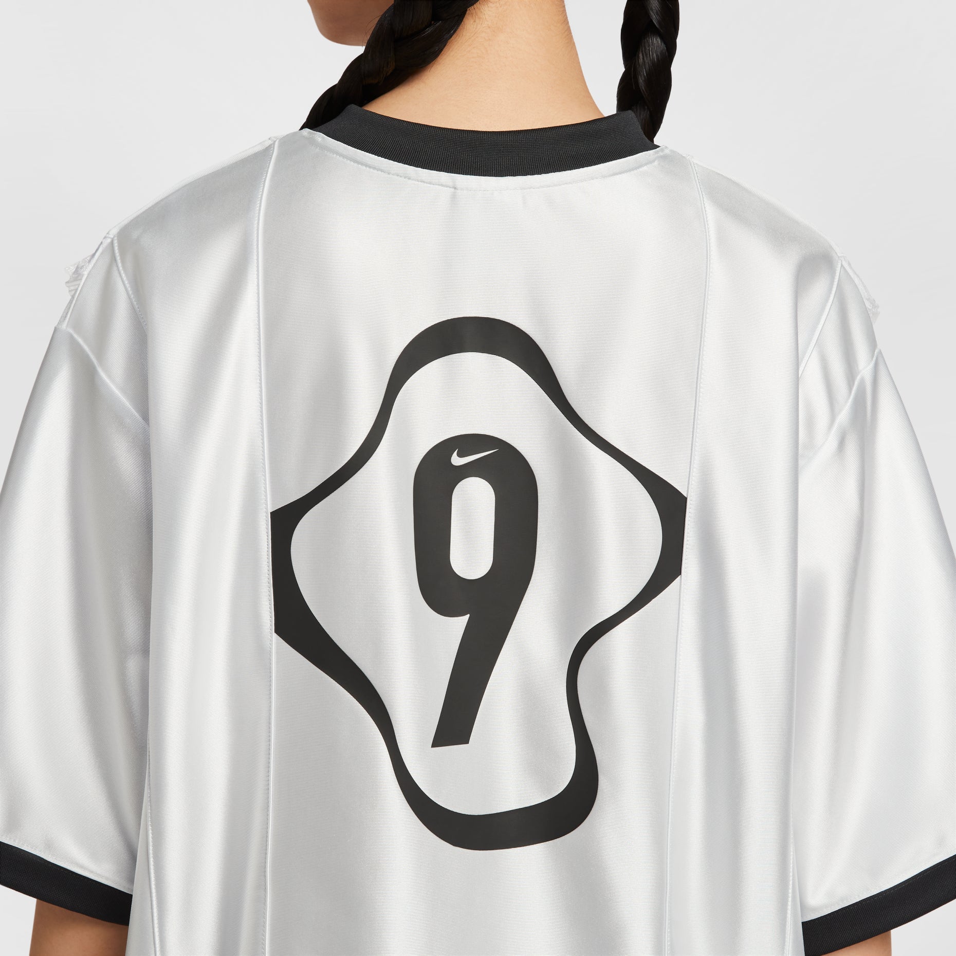 (WMNS) Nike Short-Sleeved Patterned Knit Jersey Relaxed Fit 'Metallic Silver' II1939-095