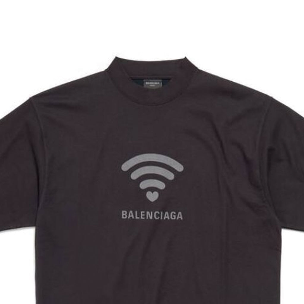 (WMNS) Balenciaga Lo_ve T-shirt 'Black Grey' 764235TQVK21576