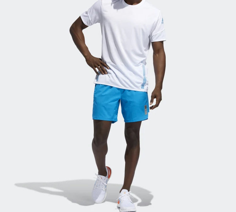 adidas Mesh Quick Dry Round Neck Sports Short Sleeve White FL6818