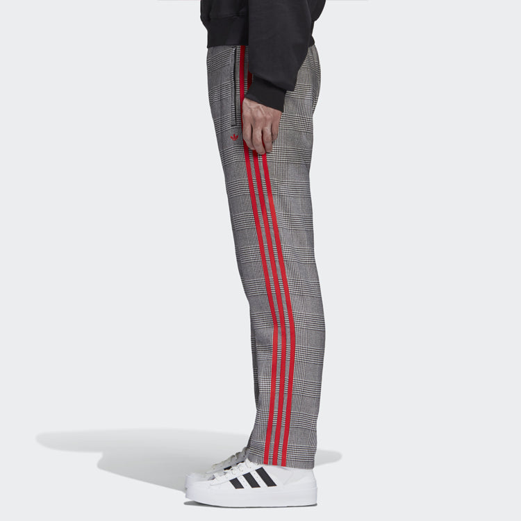 adidas originals x 424 Track Pants Crossover Retro Plaid Casual Long Pants Gray FU4177