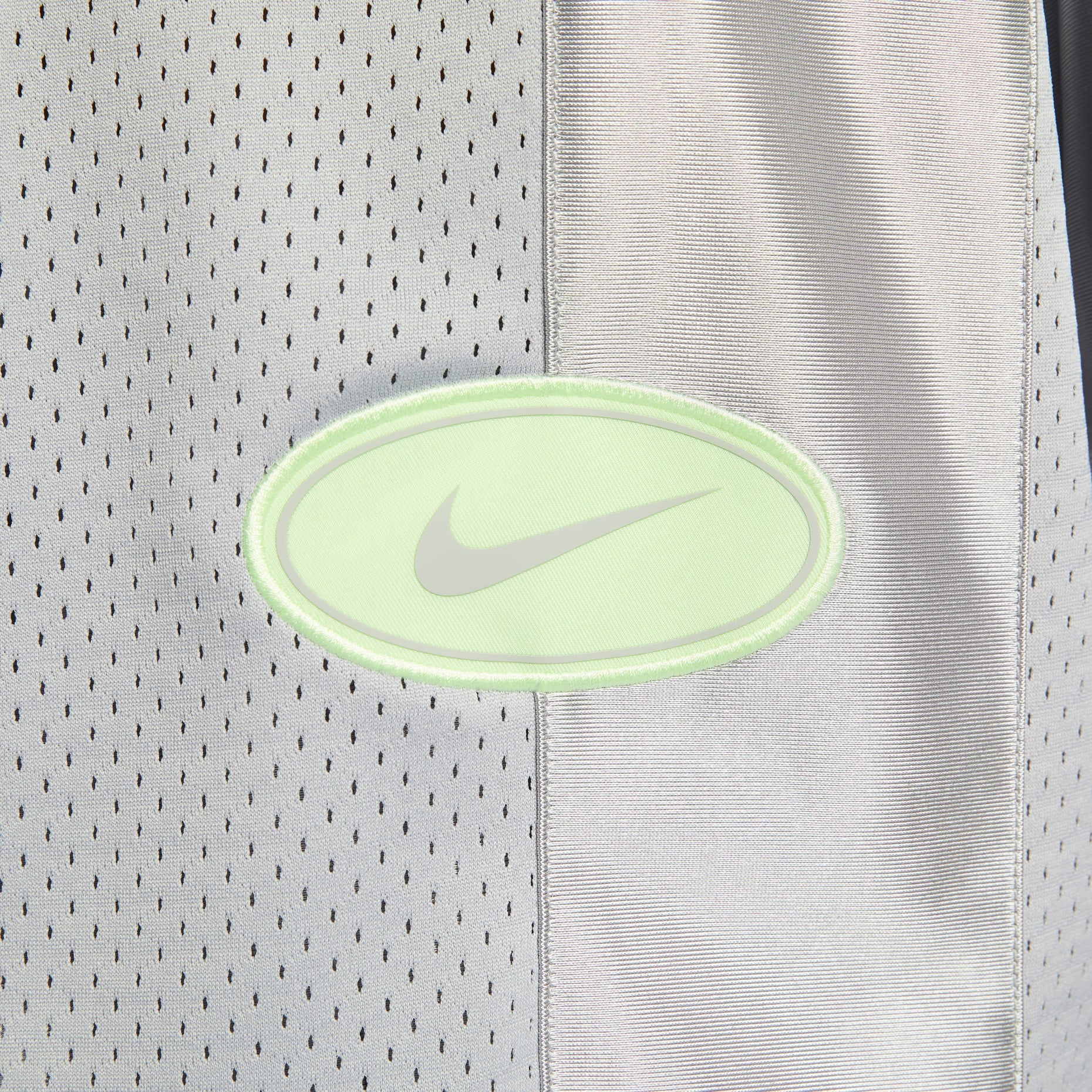(WMNS) Nike Sportswear Street Oversized Graphic Jersey Top Asia Sizing 'Smoke Grey Barely Volt' HJ0281-077
