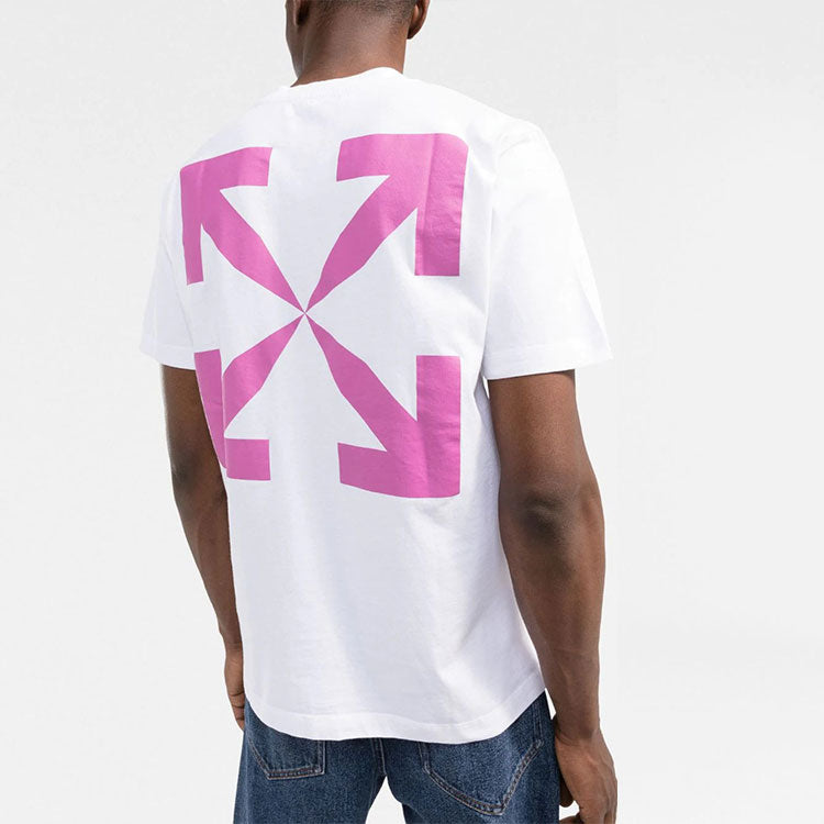 Off-White Logo Alphabet Printing Arrow Short Sleeve White OMAA027S22JER0130132