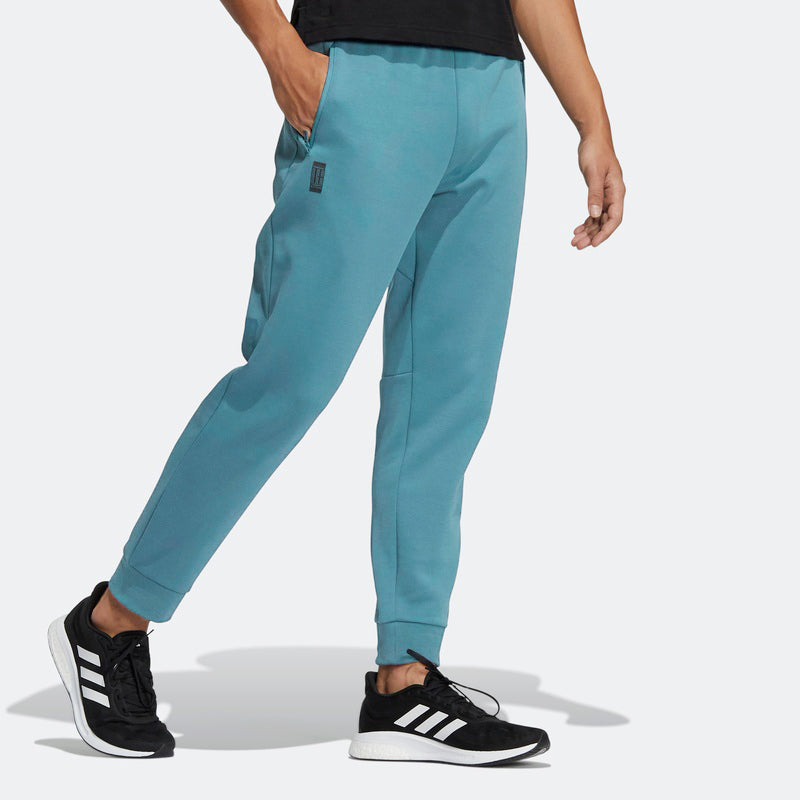 Men's adidas Wj Kn Reg Pnt Martial Arts Series Solid Color Running Sports Bundle Feet Long Pants/Trousers Blue H39292