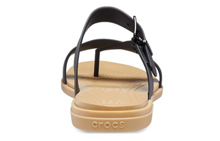 (WMNS) Crocs Minimalistic Cozy Sports Slippers Black Brown 206108-00W