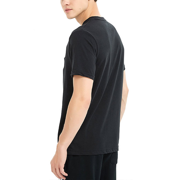 New Balance Knit Breathable Athleisure Casual Sports LOGO Printing Short Sleeve Black MT91923-BK
