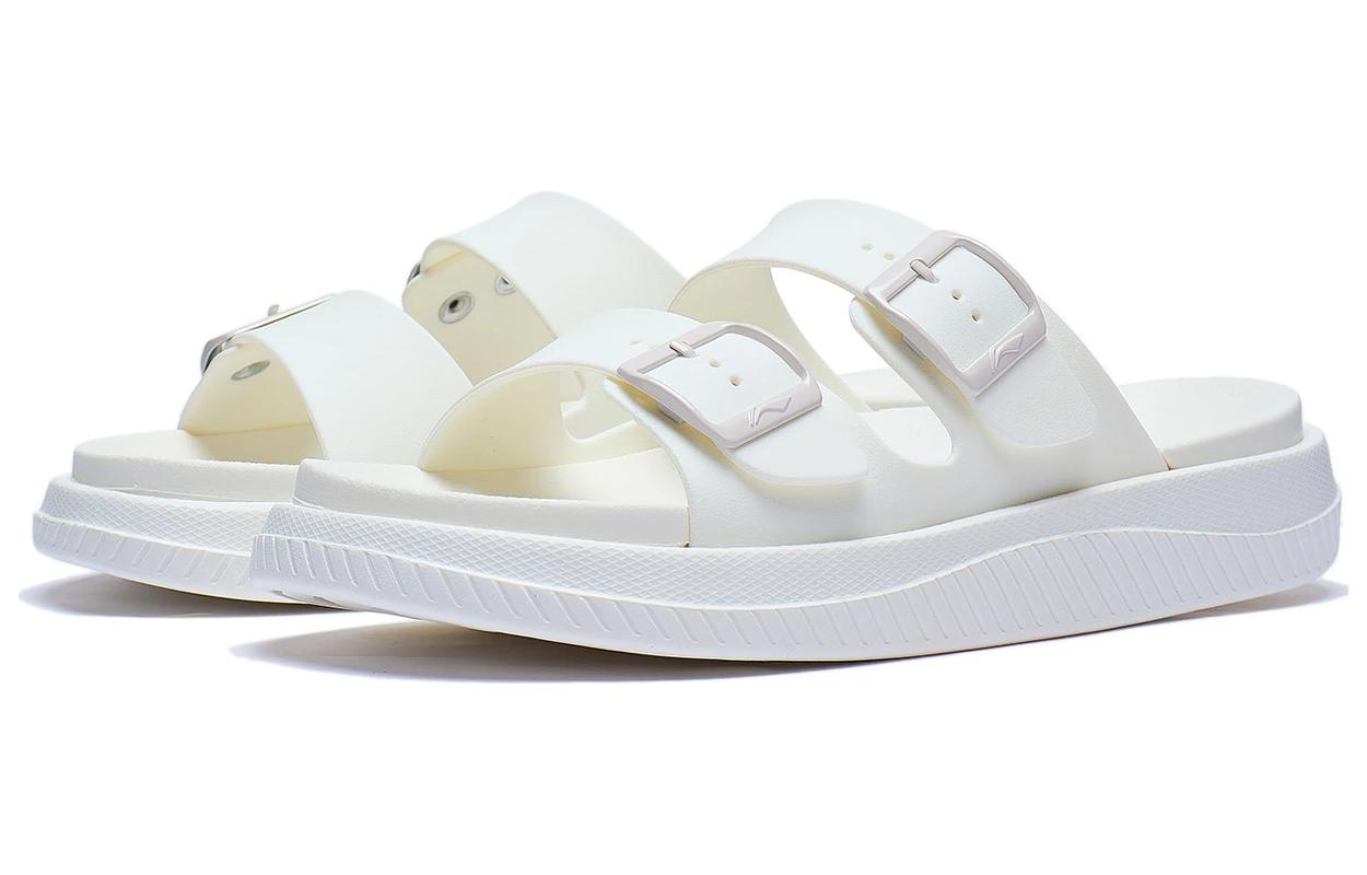 (WMNS) Li-Ning Clap Slippers 'White' AGAT008-1