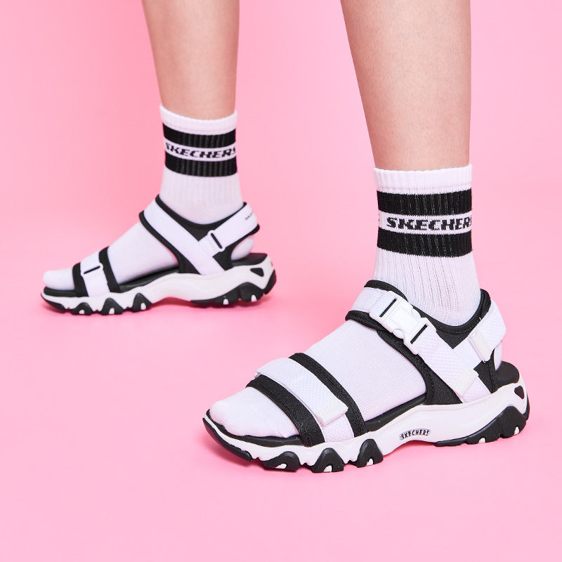 (WMNS) Skechers D'Lites 2.0 Sandals White 88888160-WBK