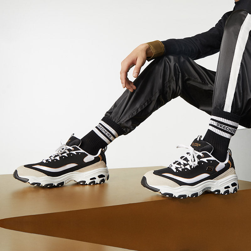 Skechers D'Lites 1.0 Black/Gold 666114-BKGD