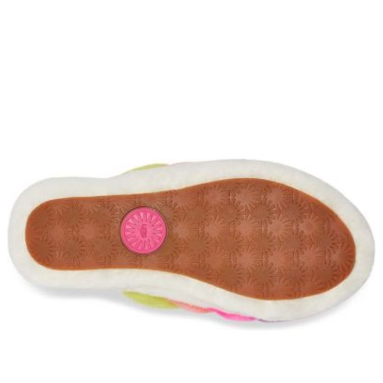 (WMNS) UGG Fluff Yeah Slide 'White Taffy Pink Multi' 1097169-WHM