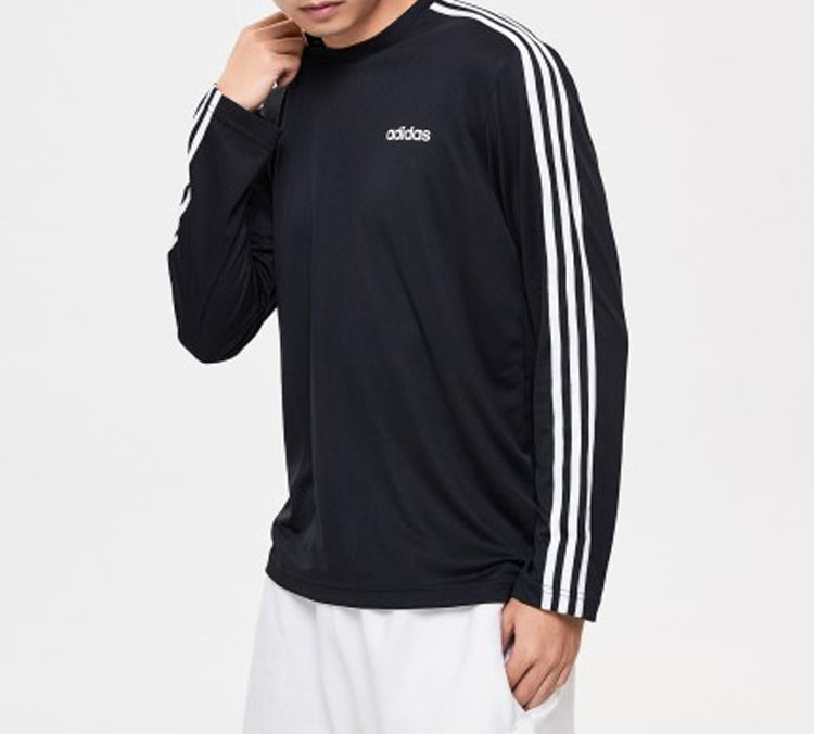adidas D2m 3s Ls Tee Round-neck Long-sleeve Tee Men Black EI5647