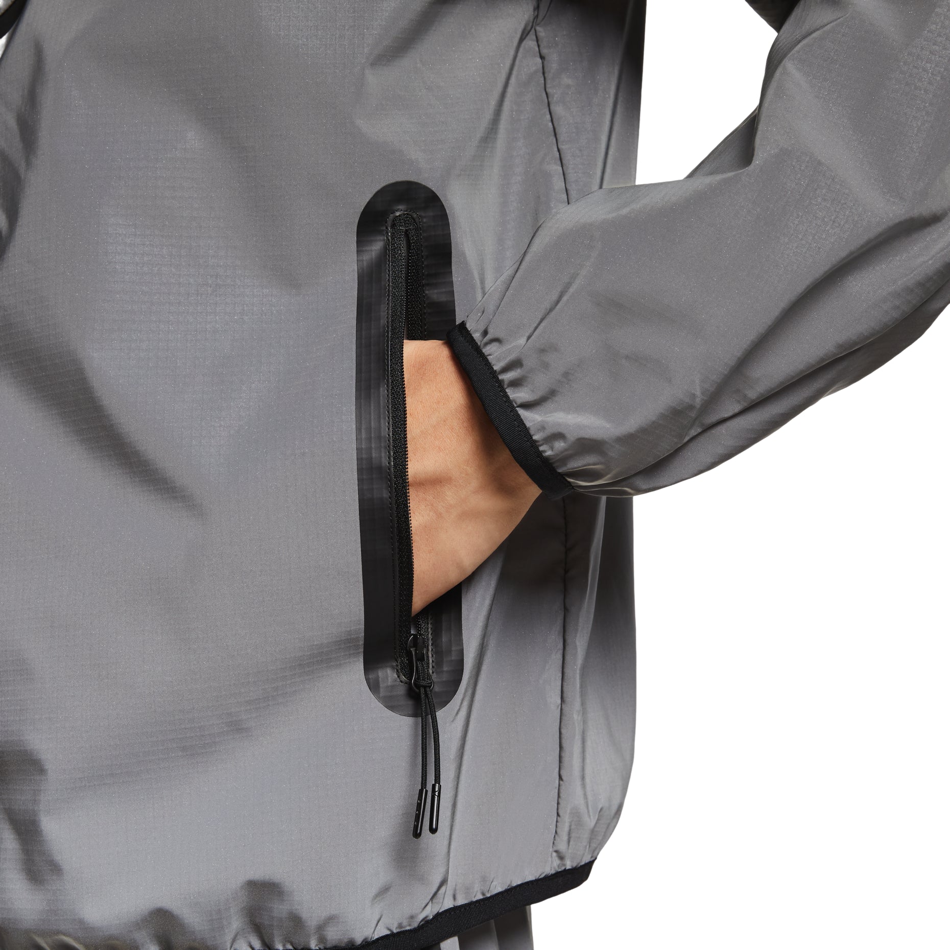 Nike Tech Woven Flash Jacket Reflect Asia Sizing 'Silver Black' FZ7586-035