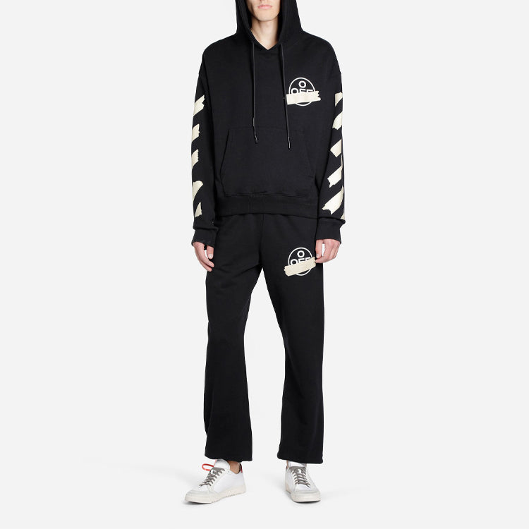 Off-White Cotton Mens Logo Loose Stripe Sweatpants Tape OMCH020R20E300021048