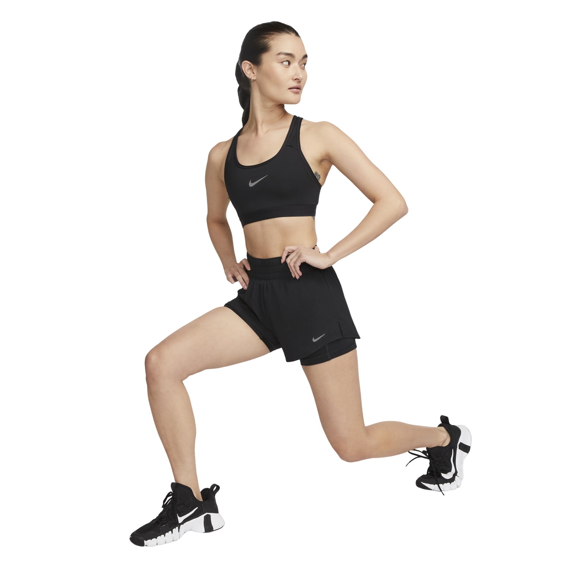 (WMNS) Nike Dri-FIT One Mid Rise 2in1 Shorts Asia Sizing 'Black' DX6013-010