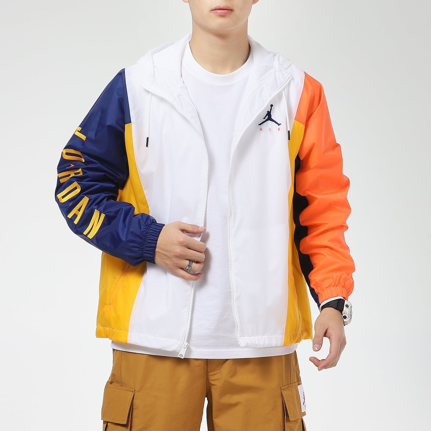 Air Jordan MENS Jumpman Multicolor Tat Sports Jacket White CV2241-100