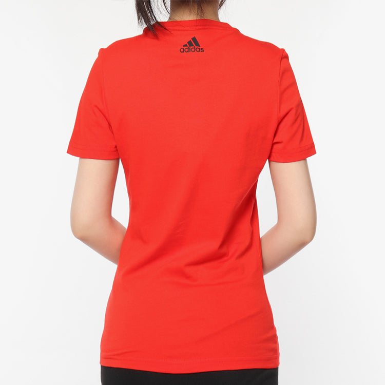 (WMNS) adidas Foil Sports Stylish Round Neck Short Sleeve Red DW5722