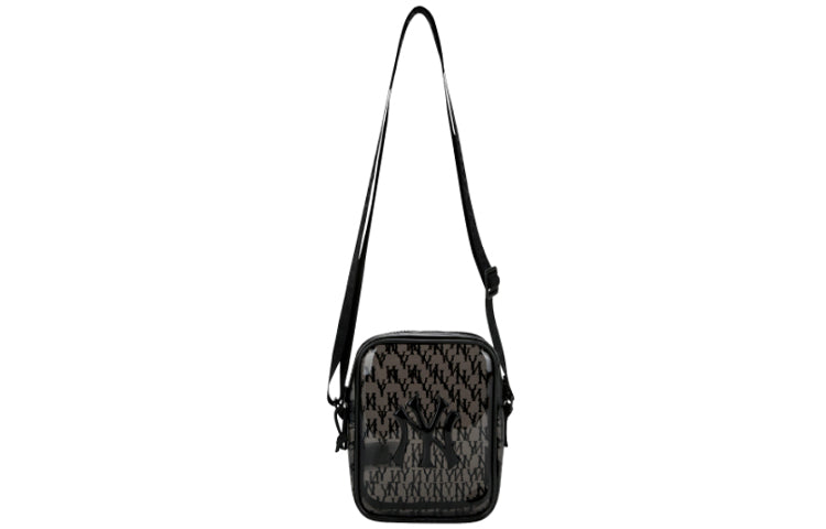 MLB Monogram Series NY New York Yankees PVC Messenger Bag Black 32BGDB011-50L