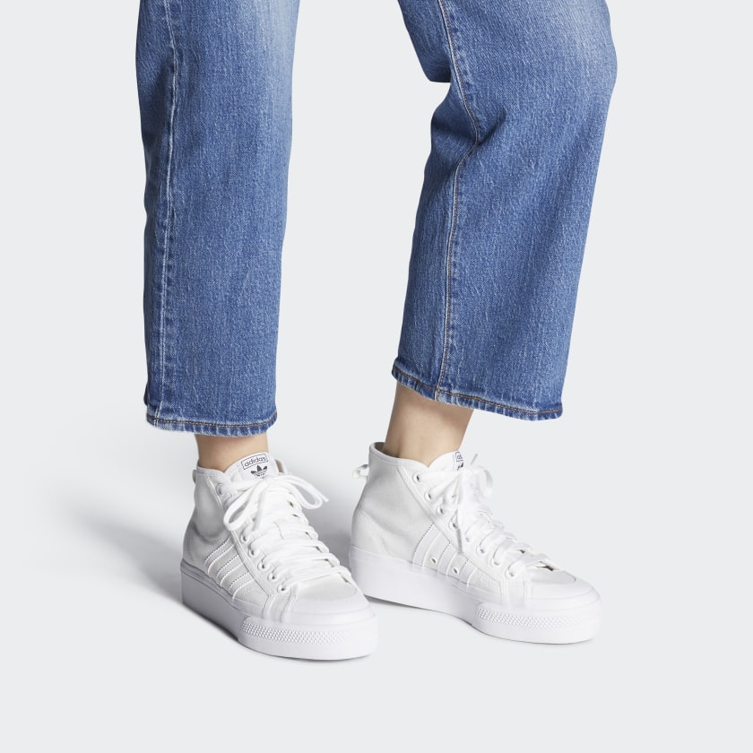 (WMNS) adidas Nizza Platform Mid 'Triple White' FY2782