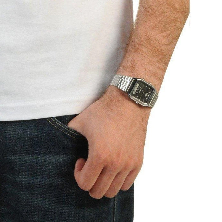 CASIO Couple Waterproof Mens Black Analog/Digital Combo AQ-230A-1D
