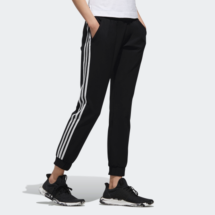 (WMNS) adidas Woven 3S Pant White Bundle Feet Sports Pants Black DW5724