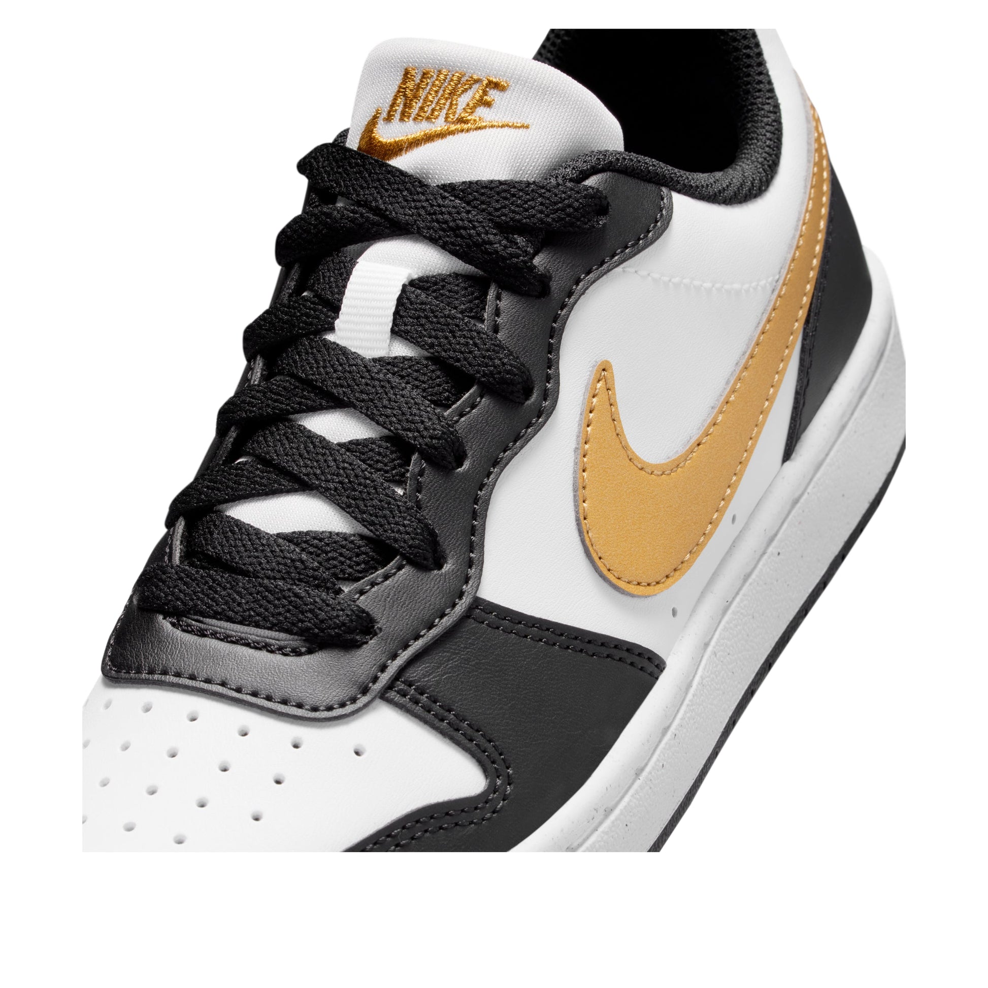 (GS) Nike Court Borough Low Recraft 'Black White Metallic Gold' DV5456-008