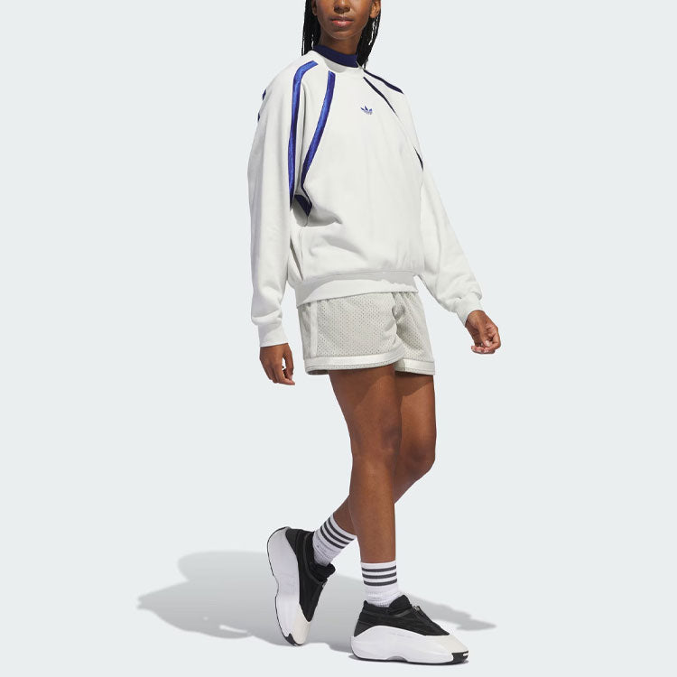 adidas Originals Crewneck Asia Sizing 'White Purple' IR6385