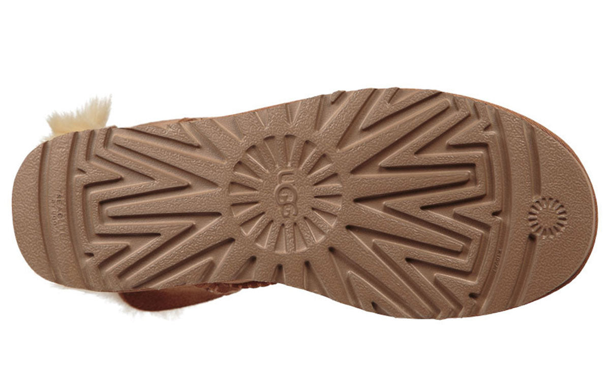 (WMNS) UGG Fluff Bow Mini Fleece Lined Brown 1094967-CHE