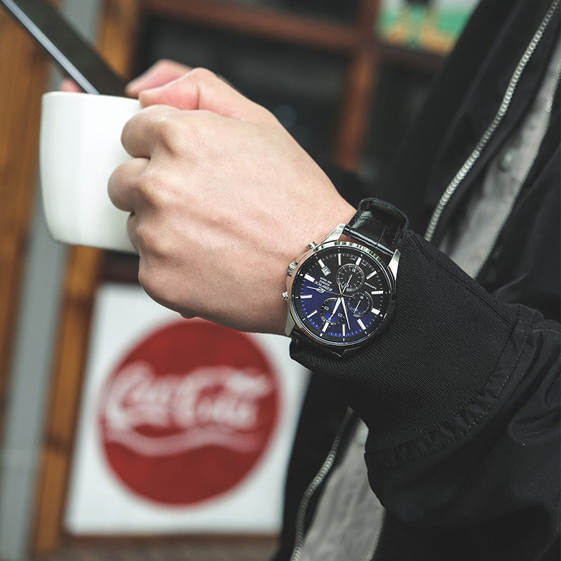 CASIO Quartz Waterproof Sapphire Crystal EDIFICE Blue Mens Royal Blue Analog EFB-530L-2AVUPR