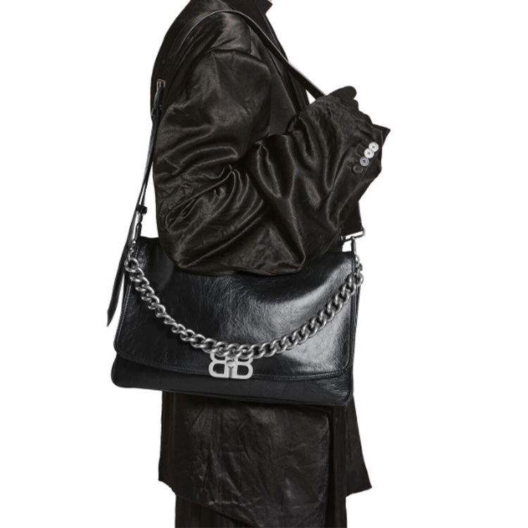 (WMNS) Balenciaga Bb Soft Large Flap Bag 'Black' 7484882AAI41000