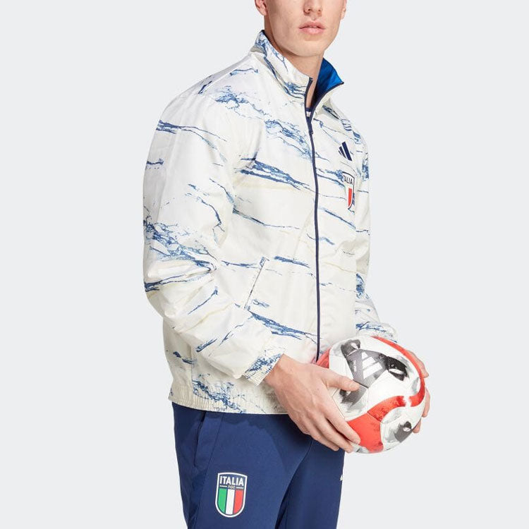 adidas Italy Anthem Reversible Jacket 'White Blue' HT2186