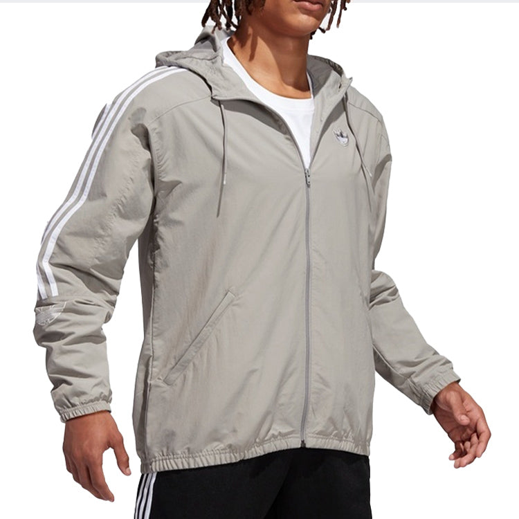 adidas originals Solid Color Sports Jacket Gray ED4689