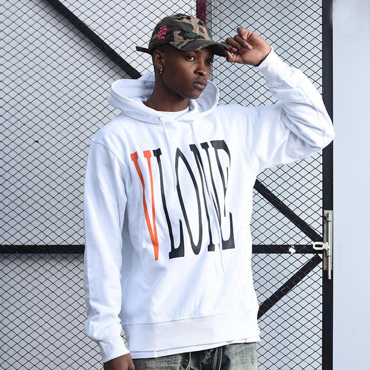VLONE Staple Classic Printing Back Large Long Sleeves Couple Style White Orange 6932403655102