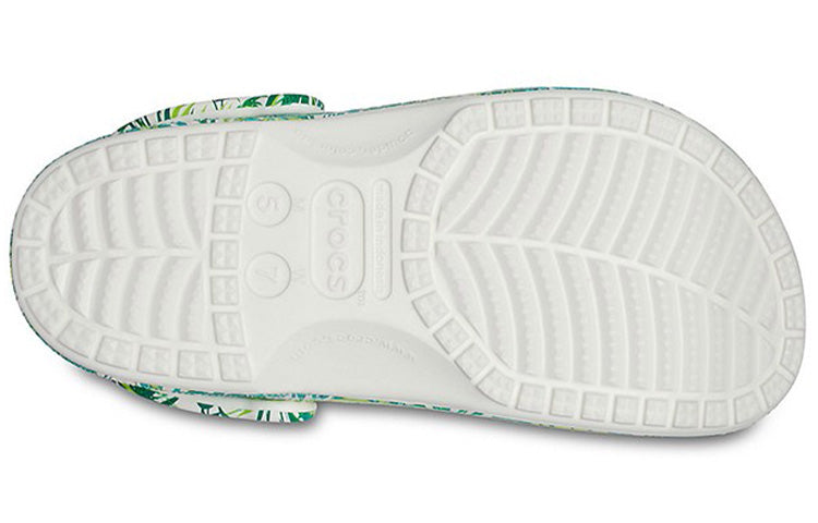 Crocs 4 Printing Outdoor Flat Heel Beach Sports White Green Sandals 'White Green' 206230-1C8