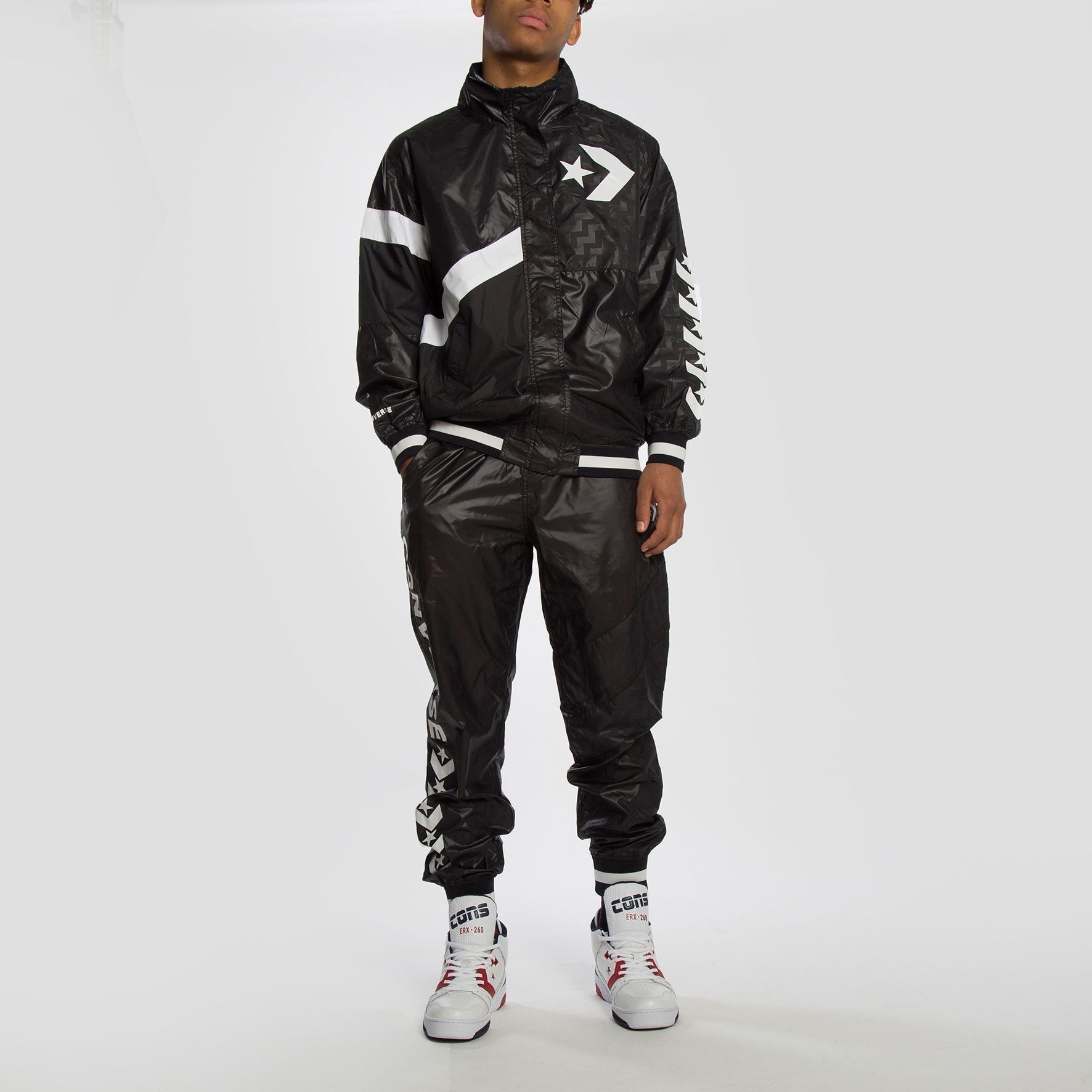 (WMNS) Converse Casual Sports Logo Hooded Jacket Black 10017653-A01