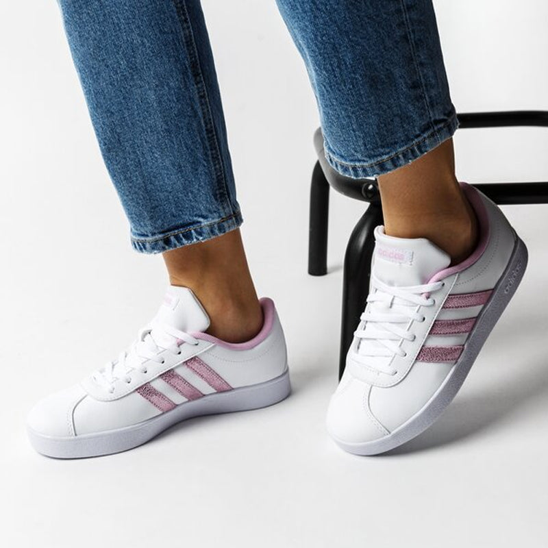 (GS) adidas VL Court K 'White Purple' FY8904