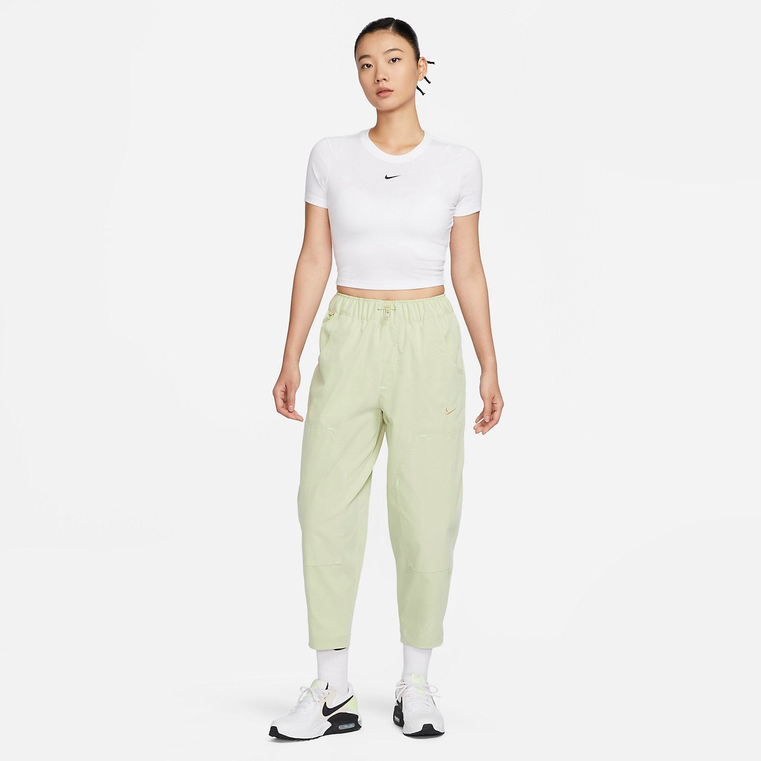 (WMNS) Nike Solid Logo Woven Track Pants 'Green' HF6174-371