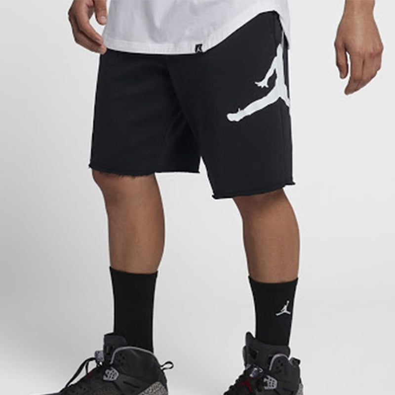 Air Jordan Jumpman Large Logo Printing Sports Knit Shorts Black AQ3116-010