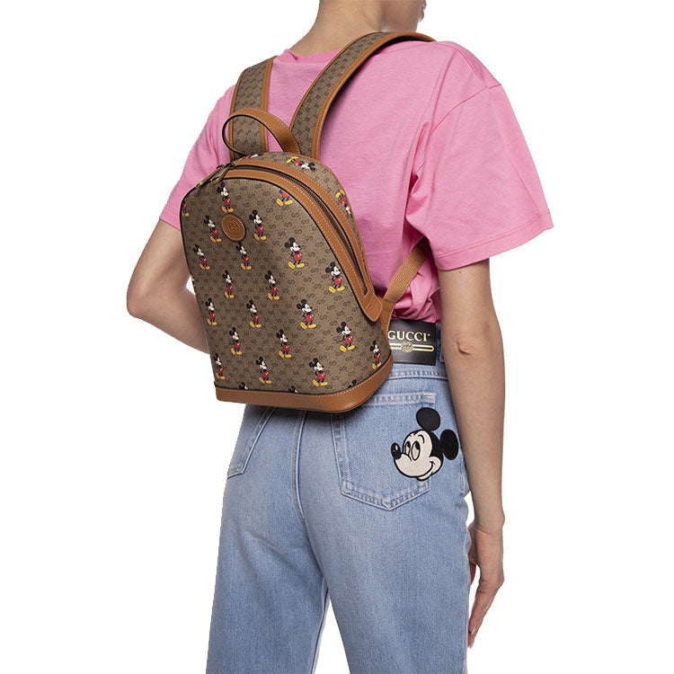 Gucci x Disney Mickey Mouse Leather Backpack 'Beige Brown' 552884-HWUDM-8603