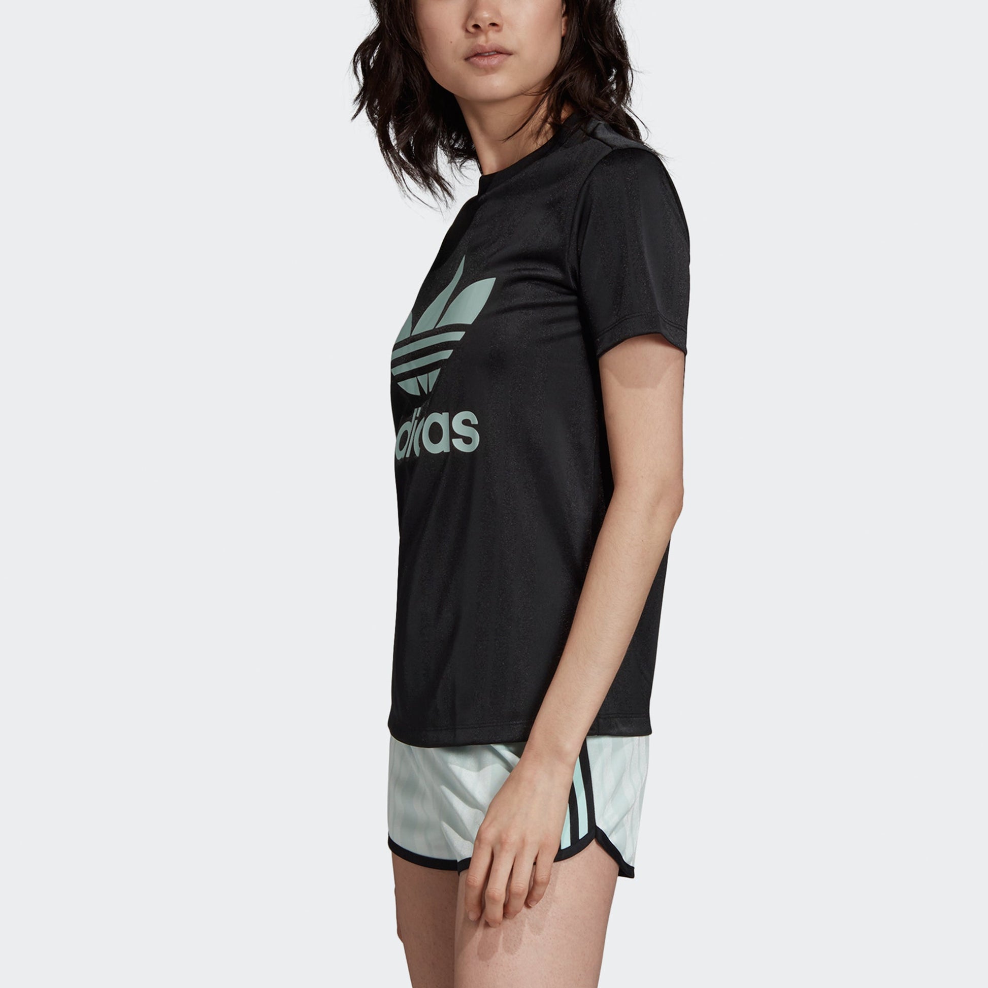 (WMNS) adidas originals Trefoil Tee Casual Sports Round Neck Alphabet Printing Short Sleeve Black DV0116
