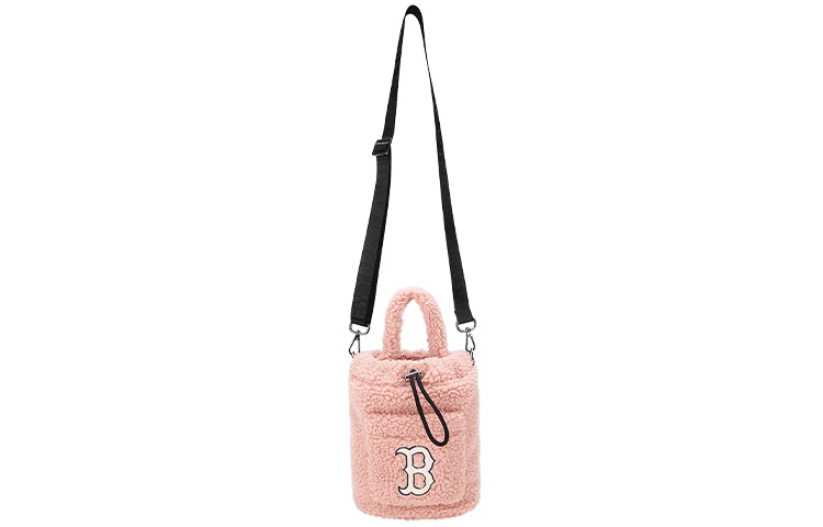 MLB Boston Red Sox polar fleece Wool Bucket Bag Pink 32BGDE011-43P