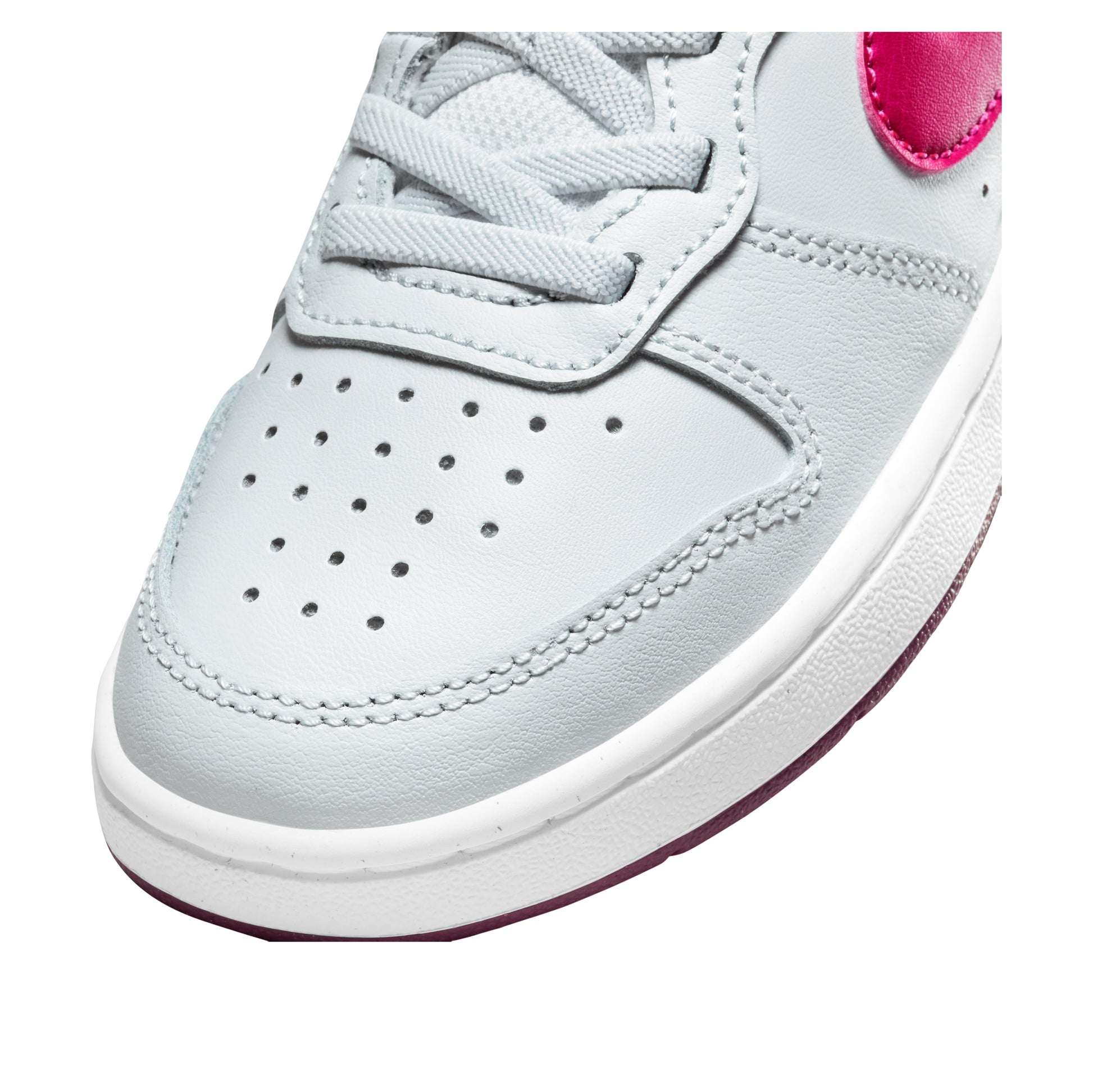 (GS) Nike Court Borough Low 2 'Grey Bright Pink' BQ5451-015