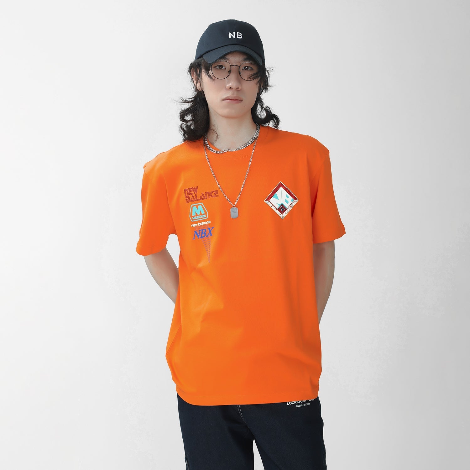 New Balance x Salehe Bembury Unisex Printing Logo Round-neck Tee Orange MT11563-VRO