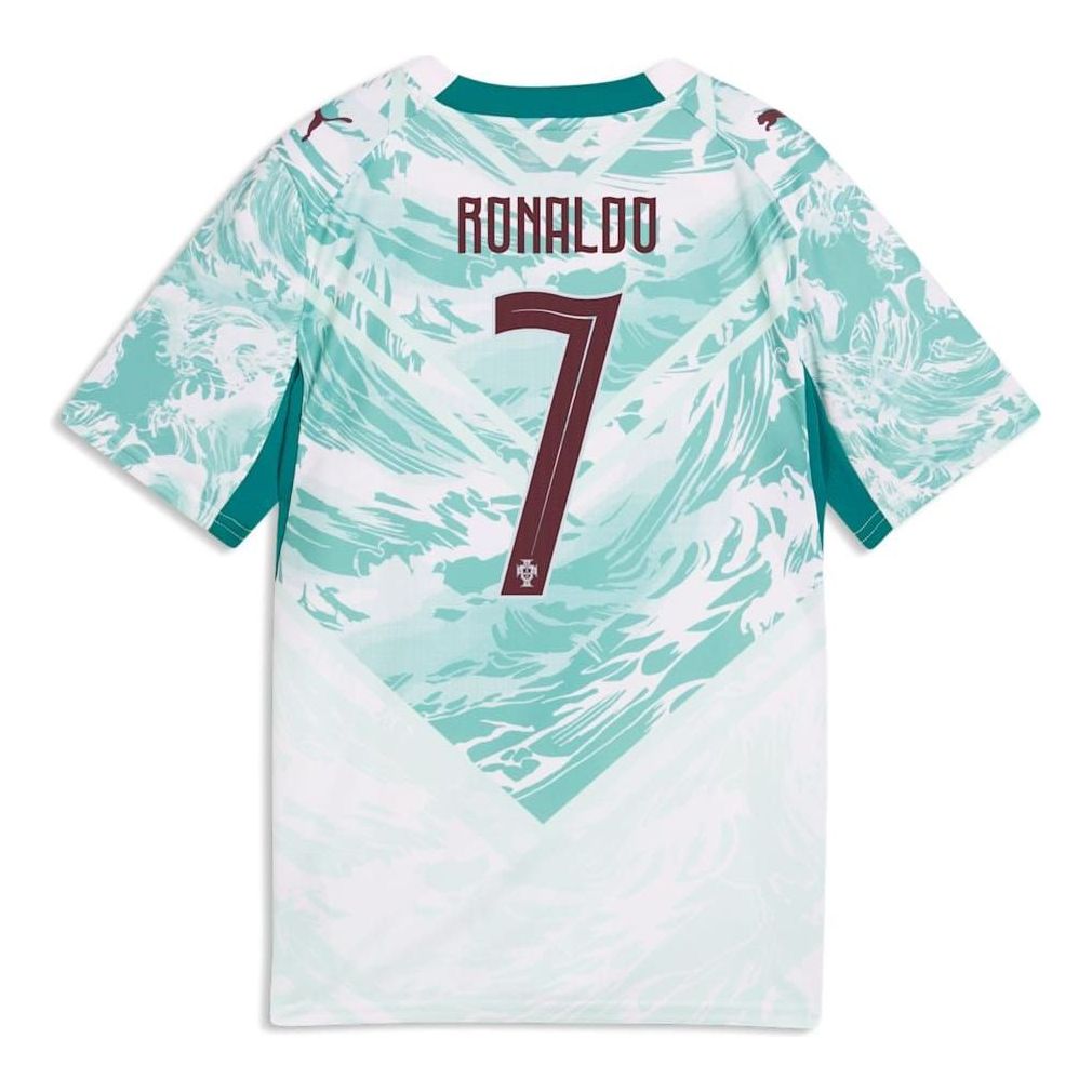 (GS) PUMA Cristiano Ronaldo Portugal 2026 Away Player Jersey 'PUMA White Green Lagoon' 788149-77
