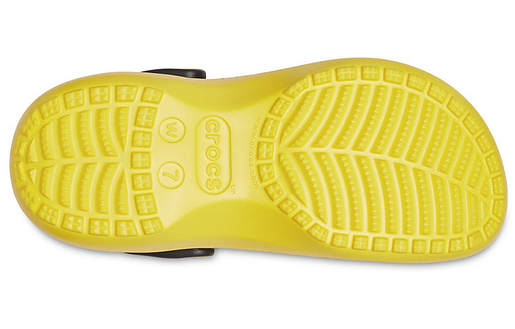 (WMNS) Crocs X Smiley Classic Clog Thick Sole Smiling Face clouds Sandals Yellow Black 207233-90H