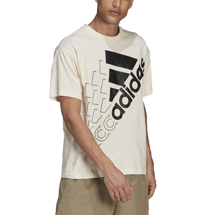 adidas Logo Alphabet Printing Short Sleeve Couple Style Yellow White H14667