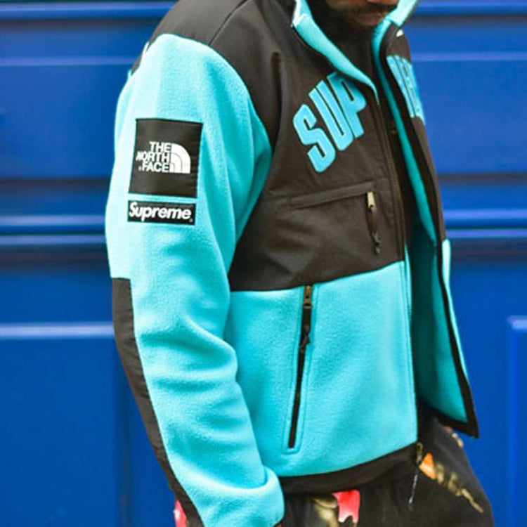 Supreme x The North Face Arc Logo Denali Fleece Jacket 'Black Blue' SUP-SS19-546